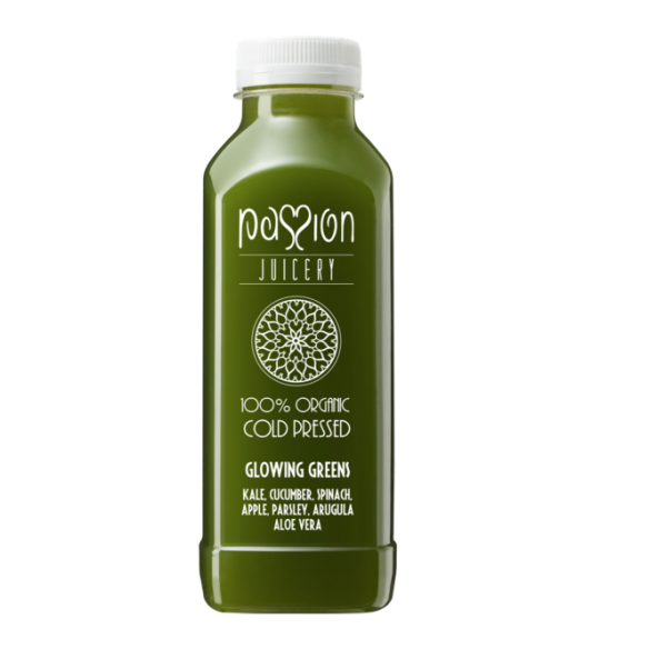Passion Juicery Glowing Greens 475ml Organic Cold Pressed Juice 30 Day Life From Press