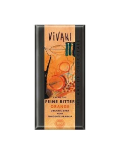 Vivani Organic Fine Dark Orange Chocolate Bar 100g