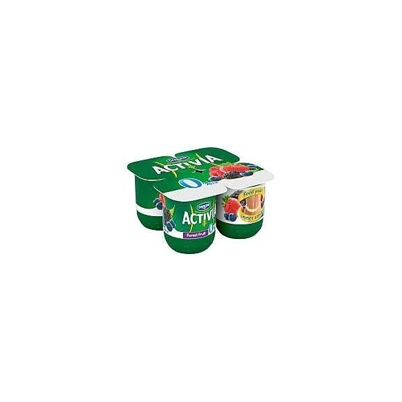 Activia 0% Fat Red Fruits Yoghurt Pack 4