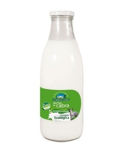 El Cantero de Letur Organic Fresh Goat's Milk Semi Skimmed 1L (Glass bottle)