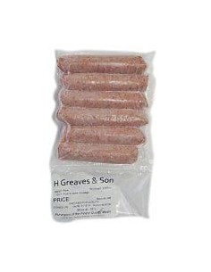 Greaves English Butcher Pork & Apple Sausages 6 Units 450g (frozen)