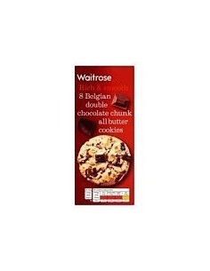 Waitrose 8 Belgian Double Chocolate Cookies 200g