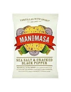 Manomasa Sea Salt & Cracked Black Pepper Tortilla Chips 160g