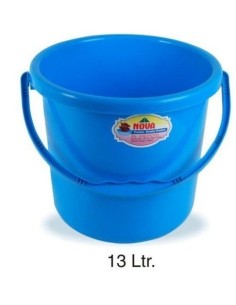 Basic Plastic Bucket 14L - Colour May Vary