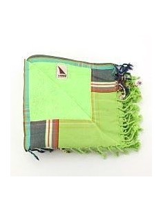 Lamu Kikoy Sarong Towel, Electric Green With Blue