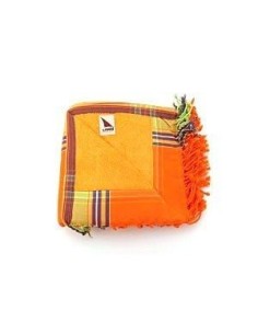 Lamu Kikoy Sarong Towel, Orange With Blue And Green