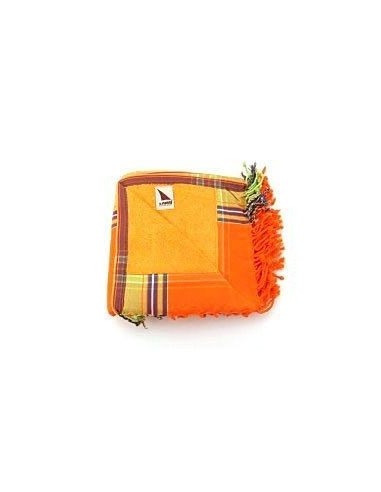 Lamu Kikoy Sarong Towel, Orange With Blue And Green
