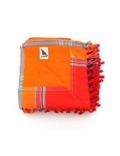 Lamu Kikoy Sarong Towel, Red With Dark Orange